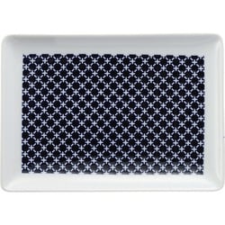 波佐見焼 kuvio（クビオ）white＆navy 長角皿 クロス N 206313 545