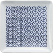 波佐見焼 kuvio（クビオ）white＆navy 角皿 M ウェーブ W 206314 546