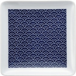 波佐見焼 kuvio（クビオ）white＆navy 角皿 M ウェーブ N 206315 546
