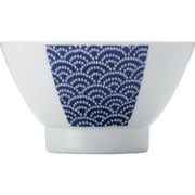 波佐見焼 kuvio(クビオ)white&navy 飯碗 ウェーブ 206328 100