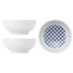 波佐見焼 kuvio（クビオ）white＆navy ボウル 3個 セット クロス W 206312D600