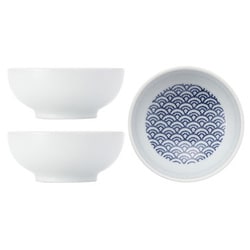 波佐見焼 kuvio（クビオ）white＆navy ボウル 3個 セット ウェーブ W 206314D600
