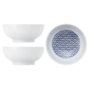 波佐見焼 kuvio(クビオ)white&navy ボウル 3個 セット ウェーブ W 206314D600