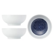 波佐見焼 kuvio(クビオ)white&navy ボウル 3個 セット ウェーブ N 206315D600