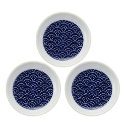 波佐見焼 kuvio（クビオ）white＆navy 豆皿 3枚 セット ウェーブ N 206315D551