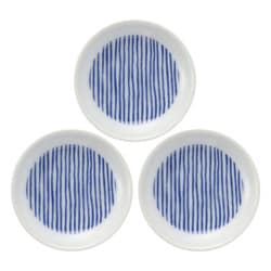 波佐見焼 kuvio（クビオ）white＆navy 豆皿 3枚 セット ストライプ W 206306D551