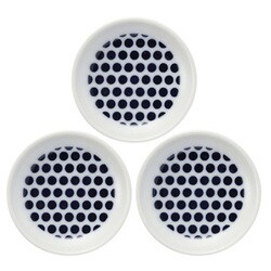 波佐見焼 kuvio（クビオ）white＆navy 豆皿 3枚 セット ドット W 206308D551