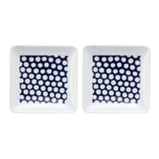 波佐見焼 kuvio(クビオ)white&navy 角皿 S 2枚セット ドット N 206309D547