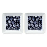 波佐見焼 kuvio(クビオ)white&navy 角皿 S 2枚セット マーモント N 206311D547