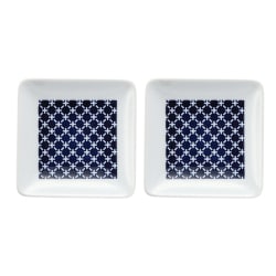 波佐見焼 kuvio（クビオ）white＆navy 角皿 S 2枚セット クロス N 206313D547