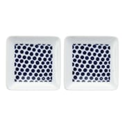 波佐見焼 kuvio(クビオ)white&navy 角皿 S 2枚セット ドット W 206308D547