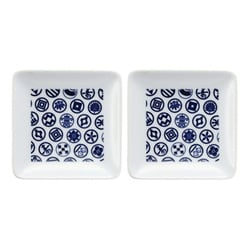 波佐見焼 kuvio（クビオ）white＆navy 角皿 S 2枚セット マーモント W 206310D547