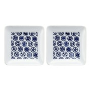 波佐見焼 kuvio（クビオ）white＆navy 角皿 S 2枚セット マーモント W 206310D547