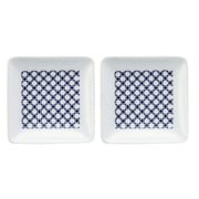 波佐見焼 kuvio（クビオ）white＆navy 角皿 S 2枚セット クロス W 206312D547
