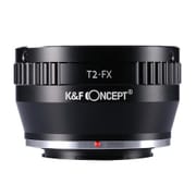 一眼レフカメラ用 レンズマウントアダプター ブラック ボディ側：富士フイルムX レンズ側：Tレンズ KF-T2X