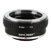 一眼レフカメラ用 レンズマウントアダプター ブラック ボディ側:富士フイルムX レンズ側:ローライQBM KF-QBMX