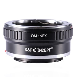 一眼レフカメラ用 レンズマウントアダプター ブラック ボディ側：ソニーE レンズ側：オリンパスOM KF-OME