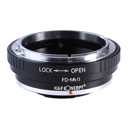 一眼レフカメラ用 レンズマウントアダプター ブラック ボディ側：マイクロフォーサーズ レンズ側：キヤノンFD KF-FDM43