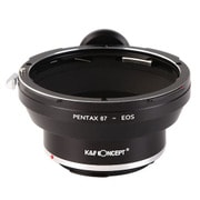 一眼レフカメラ用 レンズマウントアダプター ブラック ボディ側:キヤノンEF レンズ側:ペンタックス67 KF-P67EF