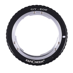 一眼レフカメラ用 レンズマウントアダプター ブラック ボディ側：キヤノンEF レンズ側：ヤシカ・コンタックス KF-CYEF