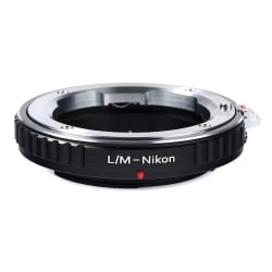 一眼レフカメラ用 レンズマウントアダプター ブラック ボディ側：ニコンF レンズ側：ライカM KF-LMF
