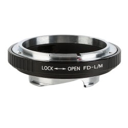 一眼レフカメラ用 レンズマウントアダプター ブラック ボディ側：ライカM レンズ側：キヤノンFD KF-FDM