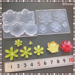 LOVELY LEAF シリーズ 多肉植物立体型C シリコン製型 [プラモデル用品]