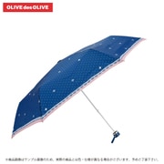 OL-35-53C [OLIVEdesOLIVE 折りたたみ傘 53cm ドットキャット/ネイビー]