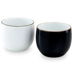 ベーシック ペア 仙茶 白マット・天目 180ml