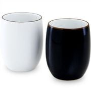 ベーシック ペア なつめゆのみ 白マット・天目 160ml