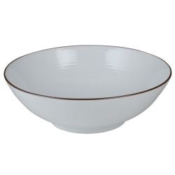 鉢 1100ml 白磁千段 7寸平鉢 20.5×7cm 1100cc