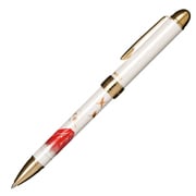 優美蒔絵 複合筆記具 富士 2色（黒・赤）油性ボールペン 0.7mm＋シャープペンシル 0.5mm ホワイト 16-0352-210