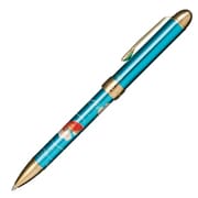 優美蒔絵 複合筆記具 金魚 2色(黒・赤)油性ボールペン 0.7mm+シャープペンシル 0.5mm メタルブルー 16-0353-244