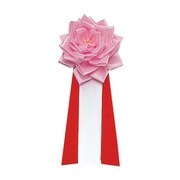 記章 バラ3枚タレ 大 クリップ・安全ピンタイプ 桃 KS-3-PK
