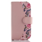 花柄レザーフリップケース らくらくスマートフォン4（F-04J） PK