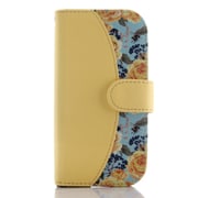 花柄レザーフリップケース らくらくスマートフォン4(F-04J) YE