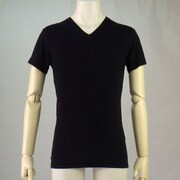 肌着 メンズ ナノファイン半袖V首Tシャツ LLクロ