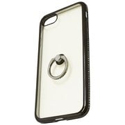 BJI1602BK [iPhone 7 ジャケット リング付き ラインストーン ブラック]