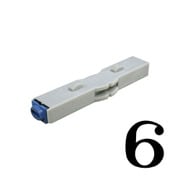 柄付ゴム印 連結式 単品 数字明朝体 0号 6 GRN-0MB 00006