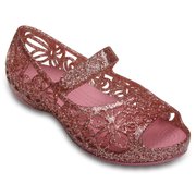 Crocs Isabella Glitter Flat PS Blsm C12（18.5cm） [クロックス イザベラ グリッター フラット PS キッズ 18.5cm ブロッサム]