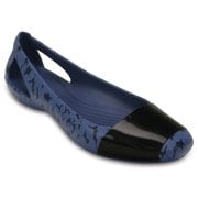 クロックス シエンナ シャイニー フラット ウィメン レディース ビジューブルー/ブラック Crocs Sienna Shiny Flat W bijou blue/black W6(22.0cm)