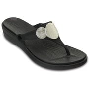 Sanrah Embellished Wedge Flip Black/Silver Metallic W8（24.0cm） [サンラ エンベリッシュド ウェッジ フリップ ウィメン レディース ブラック/シルバーメタリック]