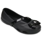 Crocs Lina Flat Kids black C10（17.5cm） [クロックス リナ フラット キッズ ブラック]