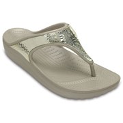 Crocs Sloane Embellished Flip Platinum/Platinum W8（24.0cm） [クロックス スローン エンベリッシュド フリップ ウィメン レディース プラチナ/プラチナ]