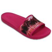 Crocs Sloane Graphic Slide W Candy Pink/Tropical W8（24.0cm） [クロックス スローン グラフィック スライド ウィメン レディース キャンデイピンク/トロピカル]