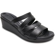 Crocs Leigh Ann Mini Wedge Synthetic W Black W7（23.0cm） [クロックス レイ アン ミニ ウェッジ シンセティック ウィメン レディース ブラック]