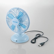 USB扇風機 台座首振りタイプ 角度調整 風量調整 ブルー FAN-U175BU