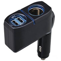 車内用品 シガーソケット増設分配器 シガーソケット+USB2口 ダイレクトソケット F274