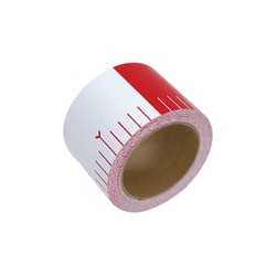 貼付ロッド 合成紙製 75mm×25m 赤白20cm間隔