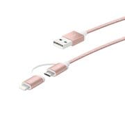Micro-USB Cable with Lightning Adapter(2 in 1) ローズゴールド JML10R